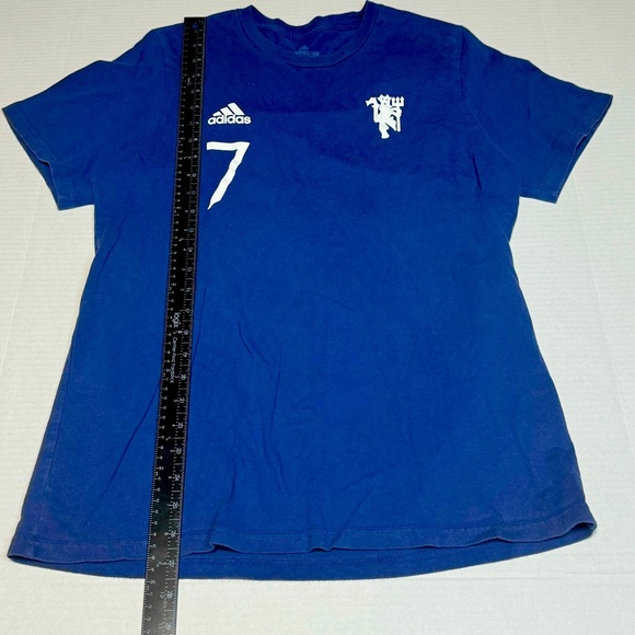 Cristiano Ronaldo 7 Manchester United Adidas boys L blue short sleeve tshirt - Picture 9 of 10